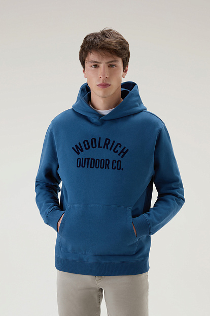 Толстовка С Капюшоном Woolrich Organic Cotton Script Hoodie СИНИЙ ЛОБСТЕР Толстовка С Капюшоном Woolrich Organic Cotton Script Hoodie СИНИЙ ЛОБСТЕР