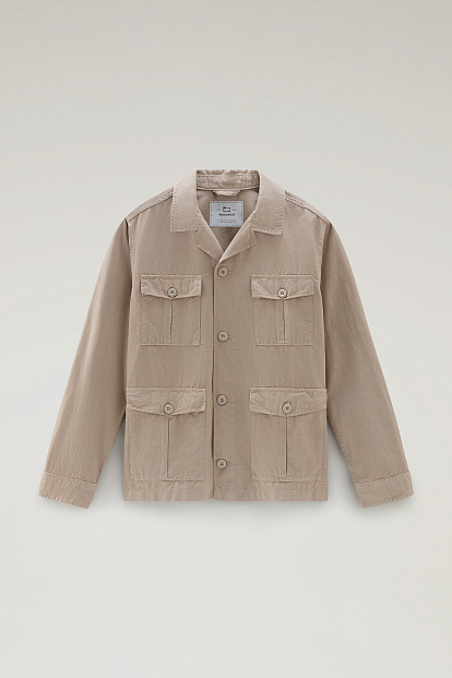 Куртка-рубашка Woolrich Cotton Linen Safari Overshirt ТЕМНО-БЕЖЕВЫЙ Куртка-рубашка Woolrich Cotton Linen Safari Overshirt ТЕМНО-БЕЖЕВЫЙ