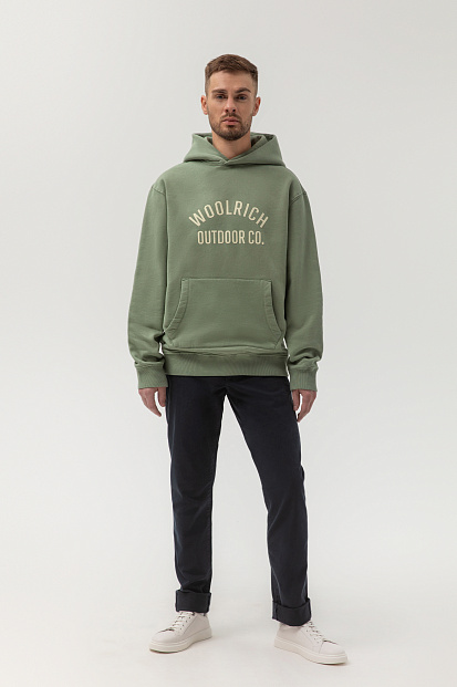 Толстовка С Капюшоном Woolrich Organic Cotton Script Hoodie ФИСТАШКОВЫЙ Толстовка С Капюшоном Woolrich Organic Cotton Script Hoodie ФИСТАШКОВЫЙ