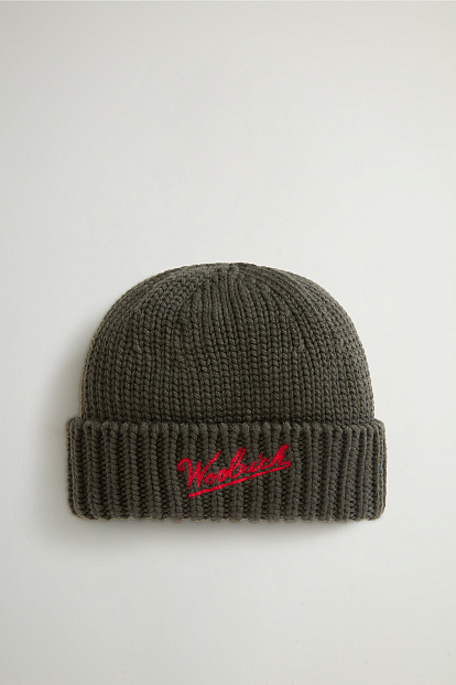 Шапка Woolrich Merino Wool Logo Beanie ТЕМНО-ЗЕЛЕНЫЙ Шапка Woolrich Merino Wool Logo Beanie ТЕМНО-ЗЕЛЕНЫЙ