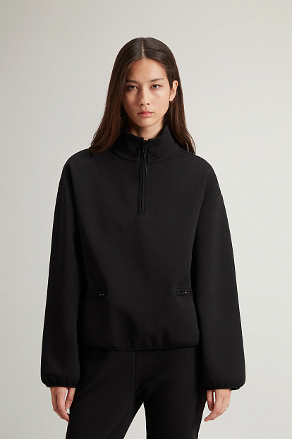 Толстовка Woolrich Interlock Fleece Half Zip ЧЕРНЫЙ Толстовка Woolrich Interlock Fleece Half Zip ЧЕРНЫЙ