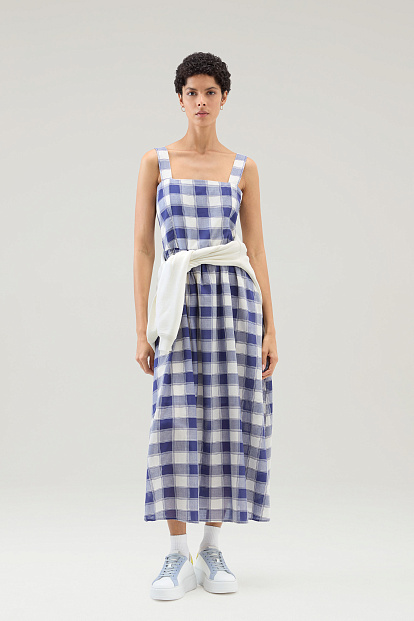 Платье Woolrich Check Voile Dress СИНЯЯ КЛЕТКА БАФФАЛО Платье Woolrich Check Voile Dress СИНЯЯ КЛЕТКА БАФФАЛО