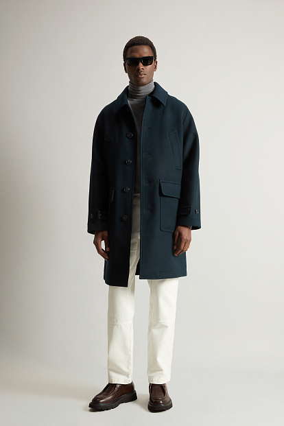 Пальто Woolrich Melton Wool Coat СИНИЙ Пальто Woolrich Melton Wool Coat СИНИЙ