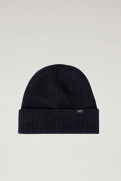 Шапка Woolrich Knitted Ribbed Beanie СИНИЙ Шапка Woolrich Knitted Ribbed Beanie СИНИЙ