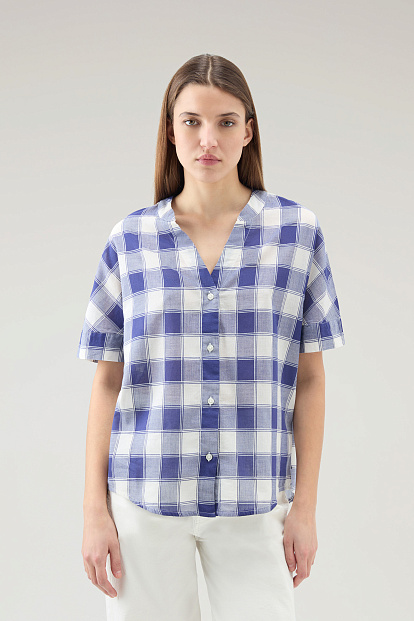 Рубашка Woolrich Check Voile Shirt СИНЯЯ КЛЕТКА БАФФАЛО Рубашка Woolrich Check Voile Shirt СИНЯЯ КЛЕТКА БАФФАЛО