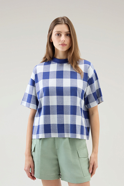 Футболка Woolrich American Check Tee СИНЯЯ КЛЕТКА БАФФАЛО Футболка Woolrich American Check Tee СИНЯЯ КЛЕТКА БАФФАЛО