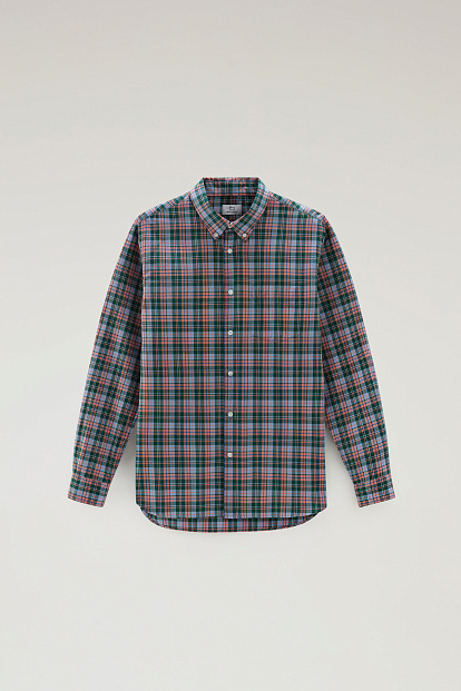 Рубашка Woolrich Poplin Madras Shirt СВЕТЛО-ЗЕЛЕНЫЙ В КЛЕТКУ Рубашка Woolrich Poplin Madras Shirt СВЕТЛО-ЗЕЛЕНЫЙ В КЛЕТКУ