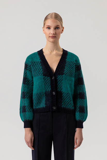 Джемпер-Кардиган Woolrich Check Wool Cardigan СИНЯЯ КЛЕТКА БАФФАЛО Джемпер-Кардиган Woolrich Check Wool Cardigan СИНЯЯ КЛЕТКА БАФФАЛО