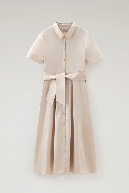 Платье Woolrich Belted Poplin Shirt Dress СВЕТЛО-БЕЖЕВЫЙ Платье Woolrich Belted Poplin Shirt Dress СВЕТЛО-БЕЖЕВЫЙ