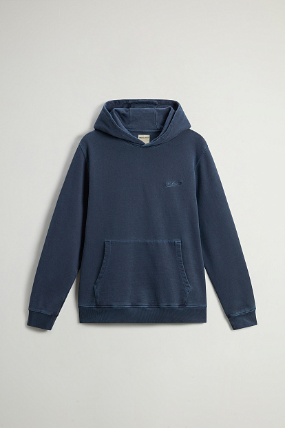 ТОЛСТОВКА WOOLRICH GARMENT DYED HOODIE СИНИЙ ТОЛСТОВКА WOOLRICH GARMENT DYED HOODIE СИНИЙ