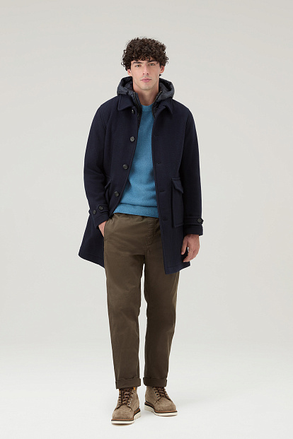 ПАЛЬТО WOOLRICH MELTON WOOL 2IN1 COAT СИНИЙ ПАЛЬТО WOOLRICH MELTON WOOL 2IN1 COAT СИНИЙ