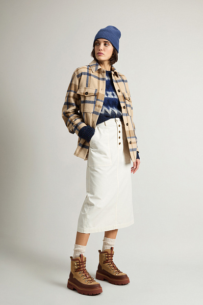 Куртка-Рубашка Woolrich Luxe Wool Overshirt МОЛОЧНАЯ КЛЕТКА Куртка-Рубашка Woolrich Luxe Wool Overshirt МОЛОЧНАЯ КЛЕТКА