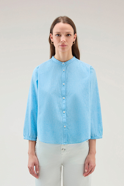 Рубашка Woolrich Cotton Linen Shirt ГОЛУБОЙ Рубашка Woolrich Cotton Linen Shirt ГОЛУБОЙ