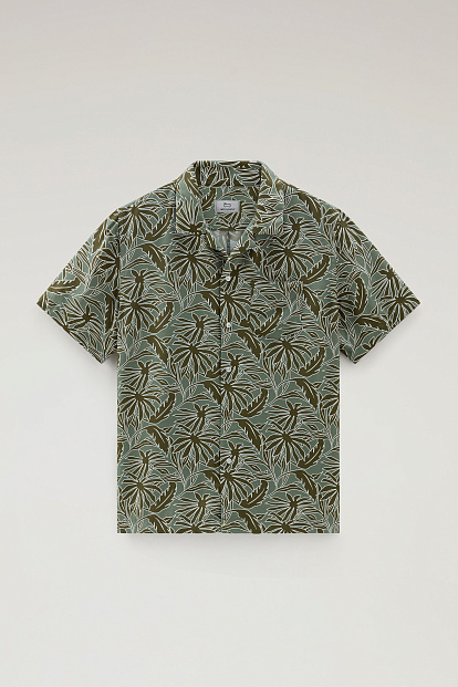 Рубашка Woolrich Tropical Print Bowling Shirt СВЕТЛО-ЗЕЛЕНЫЙ ТРОПИЧЕСКИЙ Рубашка Woolrich Tropical Print Bowling Shirt СВЕТЛО-ЗЕЛЕНЫЙ ТРОПИЧЕСКИЙ