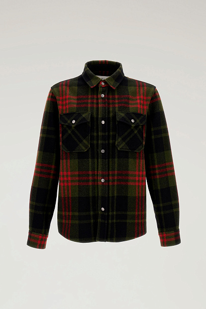 Куртка-Рубашка Woolrich Alaskan Melton Overshirt НЕФРИТОВЫЙ В КЛЕТКУ Куртка-Рубашка Woolrich Alaskan Melton Overshirt НЕФРИТОВЫЙ В КЛЕТКУ