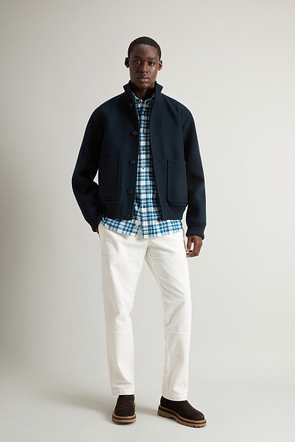 Пальто Woolrich Melton Wool Bomber СИНИЙ Пальто Woolrich Melton Wool Bomber СИНИЙ