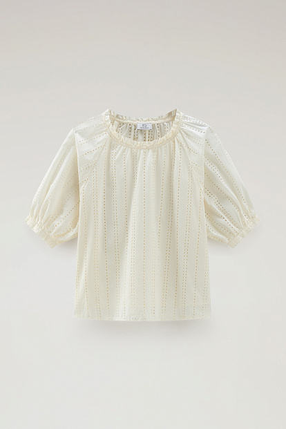 Рубашка Woolrich Broderie Anglaise Blouse СЛИВОЧНЫЙ Рубашка Woolrich Broderie Anglaise Blouse СЛИВОЧНЫЙ
