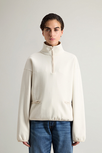 Толстовка Woolrich Interlock Fleece Half Zip КРЕМОВЫЙ Толстовка Woolrich Interlock Fleece Half Zip КРЕМОВЫЙ