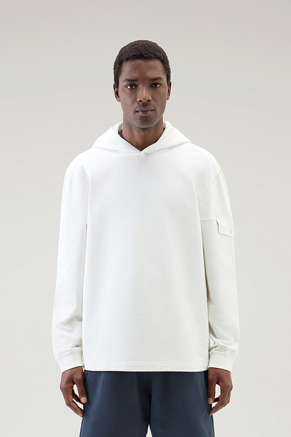 Толстовка Woolrich Extra Light Hoodie СЛОНОВАЯ КОСТЬ Толстовка Woolrich Extra Light Hoodie СЛОНОВАЯ КОСТЬ