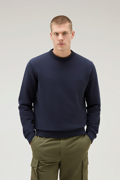 Толстовка Woolrich Logo Script Crewneck СИНИЙ Толстовка Woolrich Logo Script Crewneck СИНИЙ