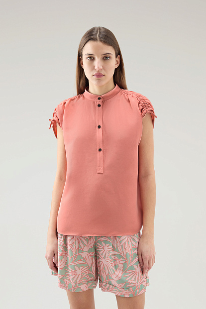 Рубашка Woolrich Viscose Linen Shirt КОРАЛЛОВЫЙ Рубашка Woolrich Viscose Linen Shirt КОРАЛЛОВЫЙ