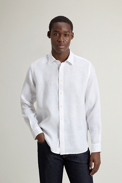 Рубашка Woolrich Linen Shirt БЕЛЫЙ Рубашка Woolrich Linen Shirt БЕЛЫЙ
