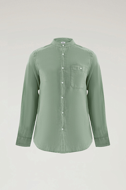 Рубашка Woolrich Band Collar Linen Shirt СВЕТЛО-ЗЕЛЕНЫЙ Рубашка Woolrich Band Collar Linen Shirt СВЕТЛО-ЗЕЛЕНЫЙ