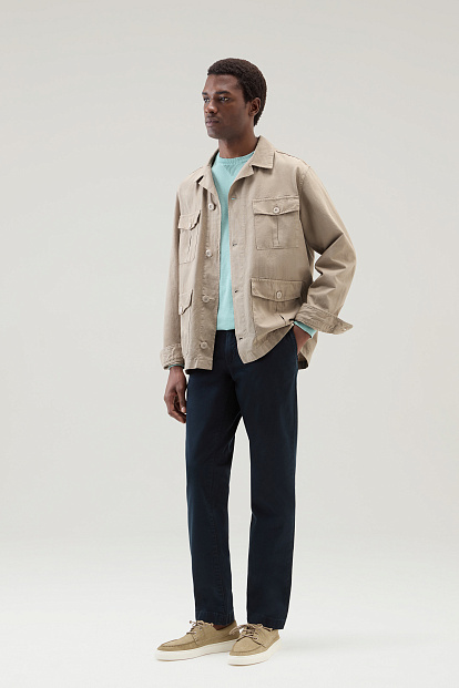 Куртка-рубашка Woolrich Cotton Linen Safari Overshirt ТЕМНО-БЕЖЕВЫЙ Куртка-рубашка Woolrich Cotton Linen Safari Overshirt ТЕМНО-БЕЖЕВЫЙ