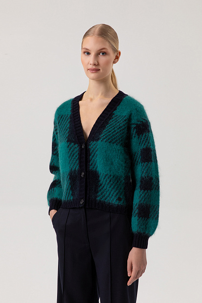 Джемпер-Кардиган Woolrich Check Wool Cardigan СИНЯЯ КЛЕТКА БАФФАЛО Джемпер-Кардиган Woolrich Check Wool Cardigan СИНЯЯ КЛЕТКА БАФФАЛО