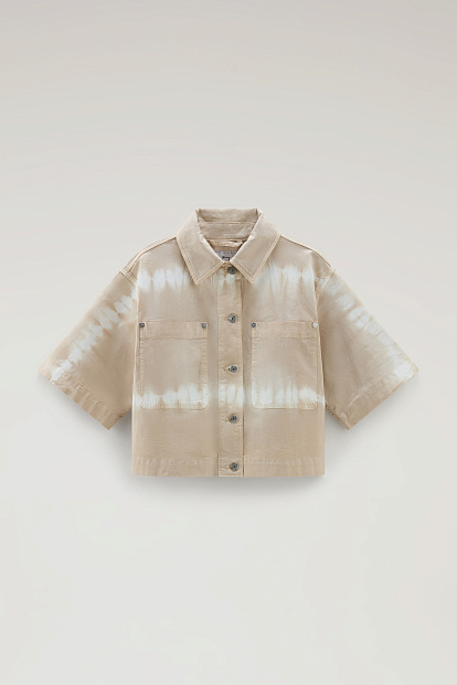 Куртка-рубашка Woolrich Cotton Twill Tie Dye Overshirt СВЕТЛО-БЕЖЕВЫЙ Куртка-рубашка Woolrich Cotton Twill Tie Dye Overshirt СВЕТЛО-БЕЖЕВЫЙ