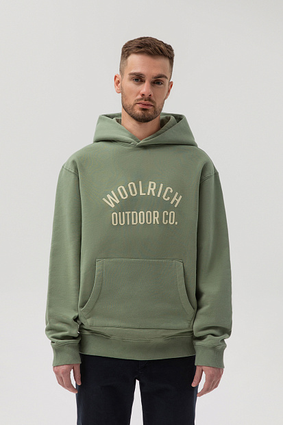 Толстовка С Капюшоном Woolrich Organic Cotton Script Hoodie ФИСТАШКОВЫЙ Толстовка С Капюшоном Woolrich Organic Cotton Script Hoodie ФИСТАШКОВЫЙ