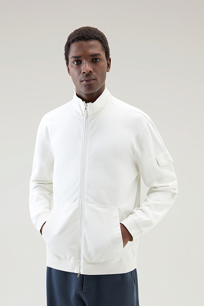 Толстовка На Молнии Woolrich Extra Light Full-Zip Track СЛОНОВАЯ КОСТЬ Толстовка На Молнии Woolrich Extra Light Full-Zip Track СЛОНОВАЯ КОСТЬ