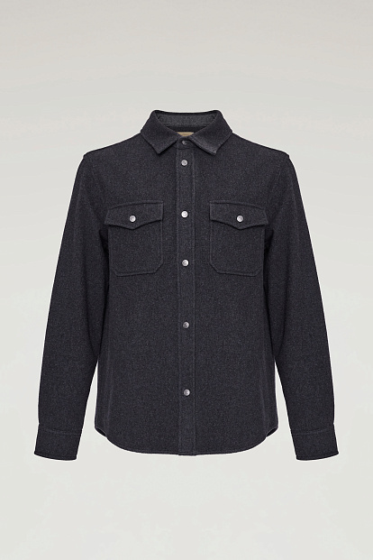 КУРТКА-РУБАШКА WOOLRICH ALASKAN MELTON PLAIN OVERSHIRT УГОЛЬНЫЙ МЕЛАНЖ КУРТКА-РУБАШКА WOOLRICH ALASKAN MELTON PLAIN OVERSHIRT УГОЛЬНЫЙ МЕЛАНЖ