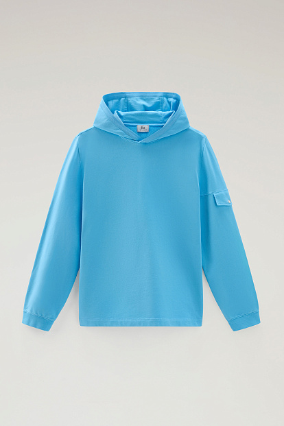 Толстовка Woolrich Extra Light Hoodie БИРЮЗОВЫЙ Толстовка Woolrich Extra Light Hoodie БИРЮЗОВЫЙ