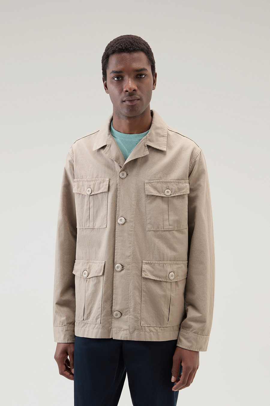Куртка-рубашка Woolrich Cotton Linen Safari Overshirt