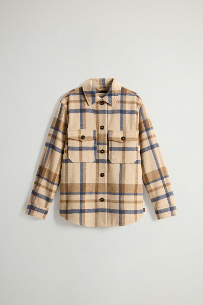Куртка-Рубашка Woolrich Luxe Wool Overshirt МОЛОЧНАЯ КЛЕТКА Куртка-Рубашка Woolrich Luxe Wool Overshirt МОЛОЧНАЯ КЛЕТКА