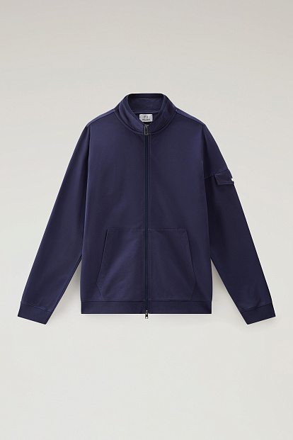Толстовка На Молнии Woolrich Extra Light Full-Zip Track МОРСКОЙ СИНИЙ Толстовка На Молнии Woolrich Extra Light Full-Zip Track МОРСКОЙ СИНИЙ