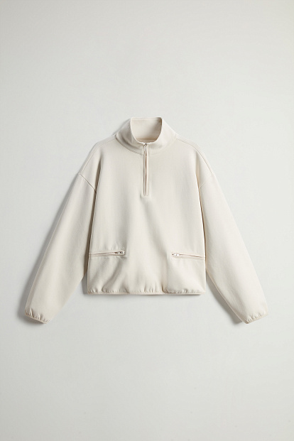 Толстовка Woolrich Interlock Fleece Half Zip КРЕМОВЫЙ Толстовка Woolrich Interlock Fleece Half Zip КРЕМОВЫЙ
