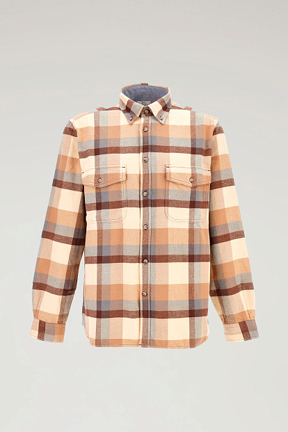Рубашка Woolrich Plaid Chamois Shirt КРЕМОВАЯ КЛЕТКА Рубашка Woolrich Plaid Chamois Shirt КРЕМОВАЯ КЛЕТКА