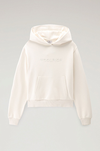 Толстовка Woolrich Logo Fleece Hoodie КРЕМОВЫЙ Толстовка Woolrich Logo Fleece Hoodie КРЕМОВЫЙ
