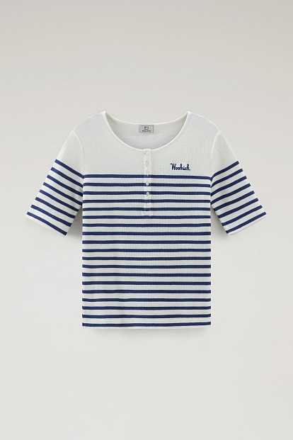 Футболка Woolrich Striped Jersey T-Shirt морская полоска Футболка Woolrich Striped Jersey T-Shirt морская полоска