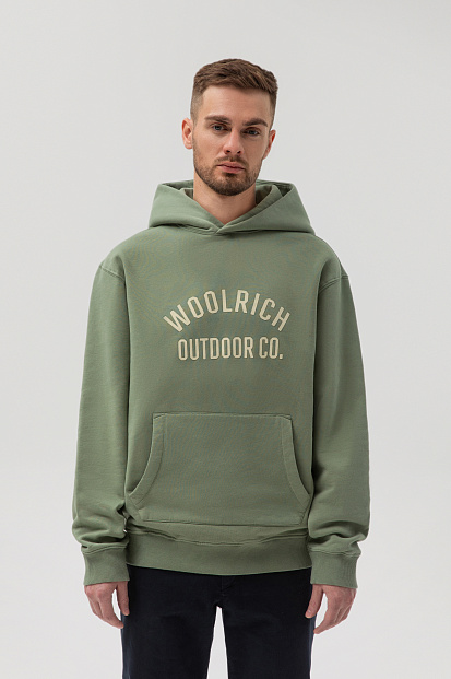 Толстовка С Капюшоном Woolrich Organic Cotton Script Hoodie ФИСТАШКОВЫЙ Толстовка С Капюшоном Woolrich Organic Cotton Script Hoodie ФИСТАШКОВЫЙ