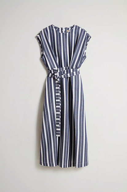 Платье STRIPED COTTON BELTED ГОЛУБОЙ В ПОЛОСКУ Платье STRIPED COTTON BELTED ГОЛУБОЙ В ПОЛОСКУ
