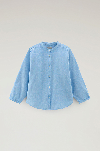 Рубашка Woolrich Cotton Linen Shirt ГОЛУБОЙ Рубашка Woolrich Cotton Linen Shirt ГОЛУБОЙ