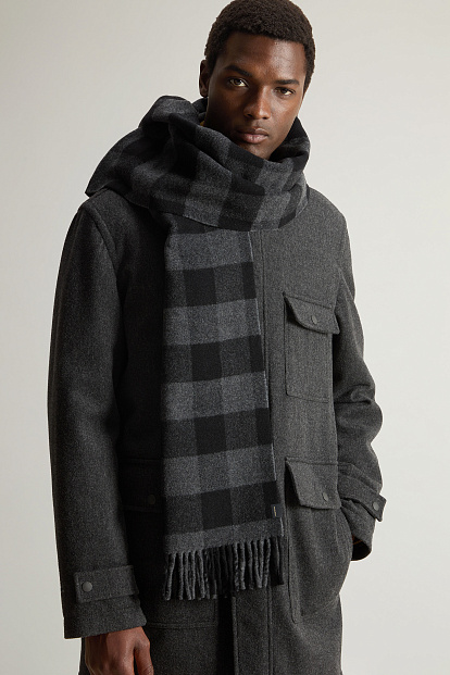 Щарф Woolrich Wool Buffalo Check Scarf УГОЛЬНЫЙ В КЛЕТКУ БАФФФЛО Щарф Woolrich Wool Buffalo Check Scarf УГОЛЬНЫЙ В КЛЕТКУ БАФФФЛО