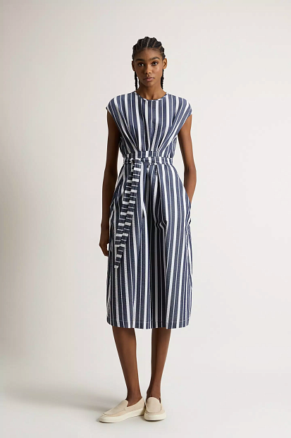 Платье STRIPED COTTON BELTED ГОЛУБОЙ В ПОЛОСКУ Платье STRIPED COTTON BELTED ГОЛУБОЙ В ПОЛОСКУ