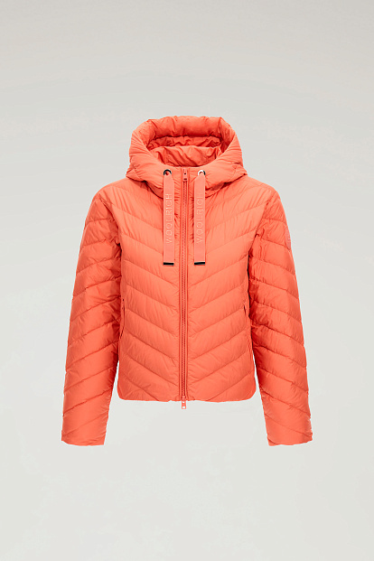 Куртка Woolrich Chevron Hooded Jacket КОРАЛЛОВЫЙ Куртка Woolrich Chevron Hooded Jacket КОРАЛЛОВЫЙ