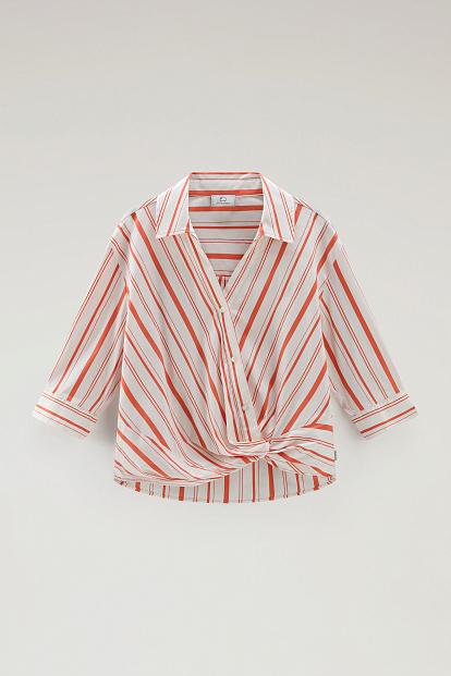 Рубашка Woolrich Stripe Poplin Blouse БЕЛЫЙ В ПОЛОСКУ Рубашка Woolrich Stripe Poplin Blouse БЕЛЫЙ В ПОЛОСКУ