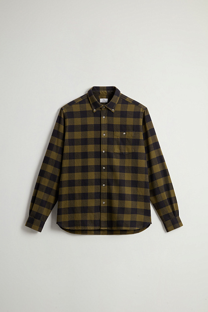 Рубашка Woolrich Traditional Flannel Shirt ТЕМНО-ЗЕЛЕНАЯ КЛЕТКА БАФФАЛО Рубашка Woolrich Traditional Flannel Shirt ТЕМНО-ЗЕЛЕНАЯ КЛЕТКА БАФФАЛО