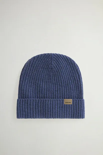 Шапка Woolrich Knitted Ribbed Beanie СИНЕ-ГОЛУБОЙ Шапка Woolrich Knitted Ribbed Beanie СИНЕ-ГОЛУБОЙ